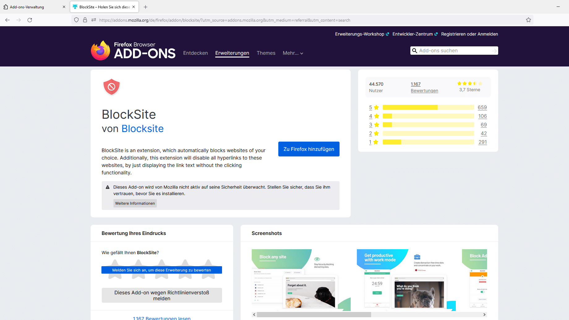 Firefox: Webseiten sperren mit Add-on