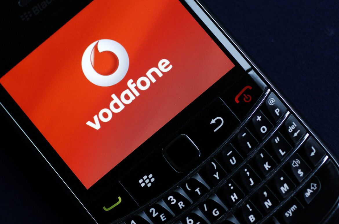 File photo of the Vodafone logo on a smartphone in London