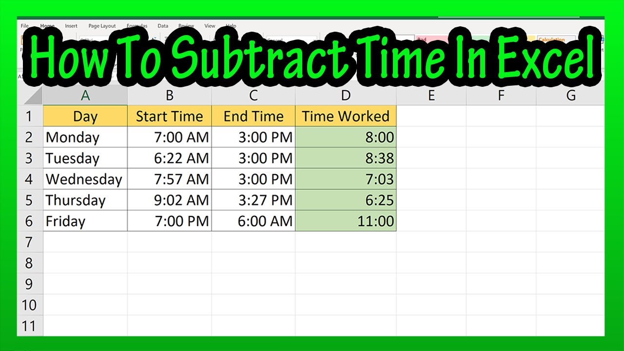 Excel: Jak odejmować czasy zegarowe - Practical Tips
