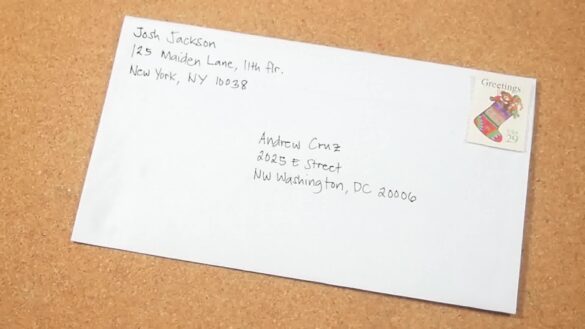 Addressing a letter: putting the sender and recipient details in the ...